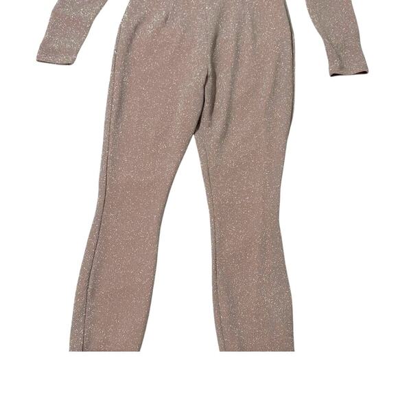 NWT Bebe Jumpsuit - Pink Sparkle - Plunge Neckline Cut-outs - Medium - Picture 11 of 15